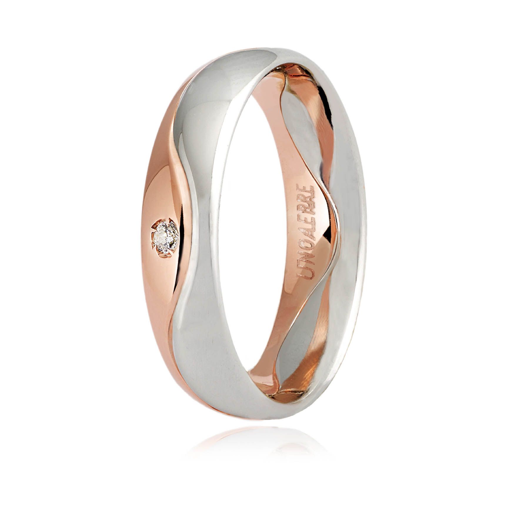 Fedi nuziali oro on sale rosa e bianco